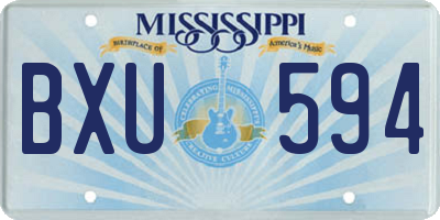 MS license plate BXU594