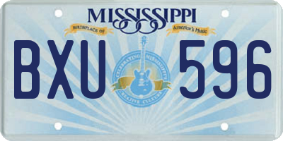 MS license plate BXU596