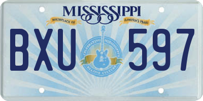 MS license plate BXU597