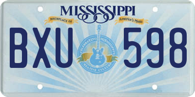 MS license plate BXU598
