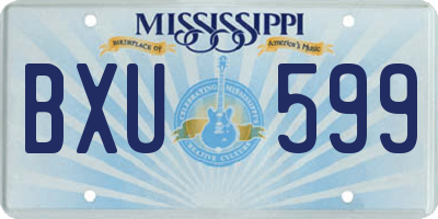 MS license plate BXU599
