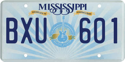 MS license plate BXU601