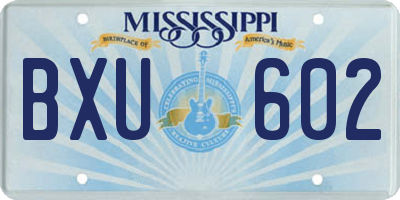 MS license plate BXU602