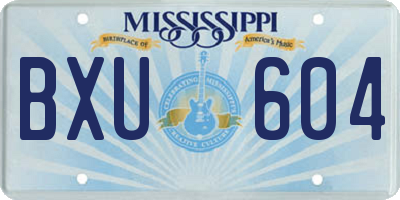 MS license plate BXU604