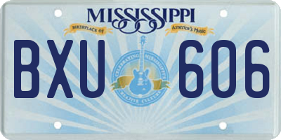 MS license plate BXU606