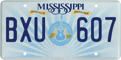 MS license plate BXU607