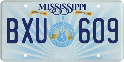 MS license plate BXU609