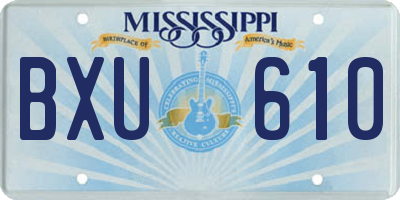 MS license plate BXU610