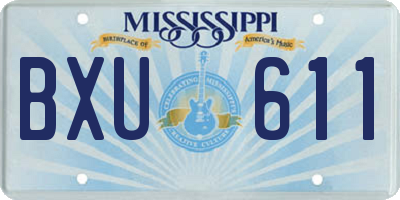 MS license plate BXU611
