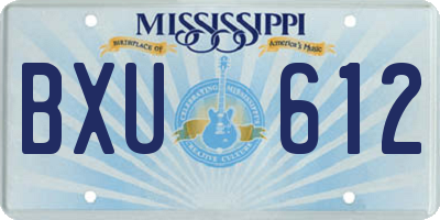 MS license plate BXU612