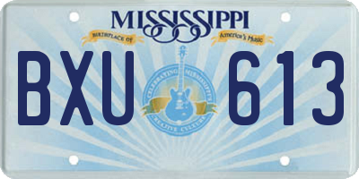 MS license plate BXU613