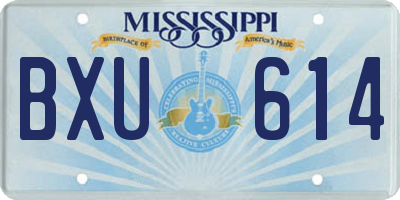 MS license plate BXU614