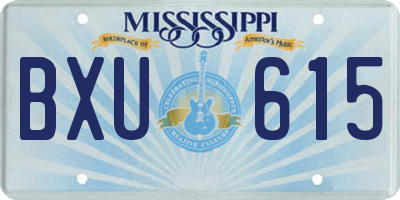 MS license plate BXU615
