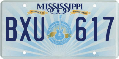 MS license plate BXU617