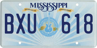 MS license plate BXU618