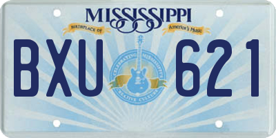 MS license plate BXU621