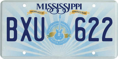 MS license plate BXU622
