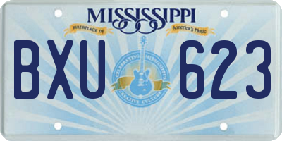 MS license plate BXU623