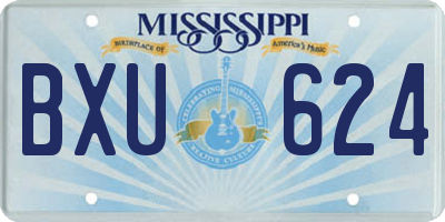 MS license plate BXU624