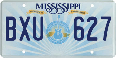 MS license plate BXU627