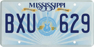 MS license plate BXU629