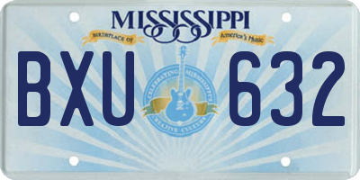 MS license plate BXU632