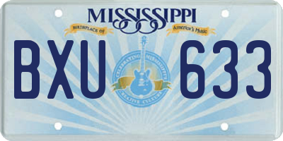 MS license plate BXU633