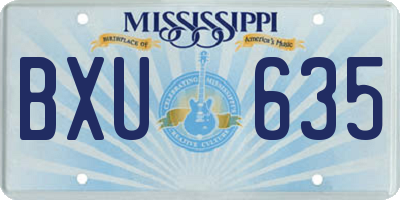 MS license plate BXU635