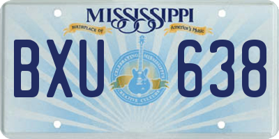 MS license plate BXU638