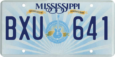 MS license plate BXU641