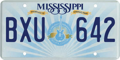 MS license plate BXU642
