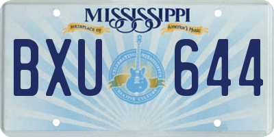 MS license plate BXU644
