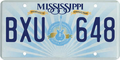 MS license plate BXU648