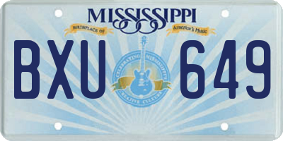 MS license plate BXU649