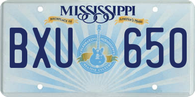MS license plate BXU650