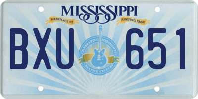 MS license plate BXU651