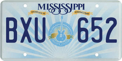 MS license plate BXU652