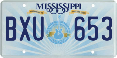 MS license plate BXU653