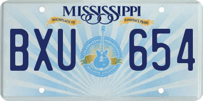 MS license plate BXU654