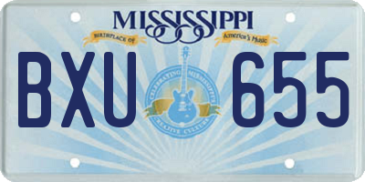MS license plate BXU655
