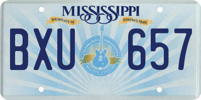 MS license plate BXU657