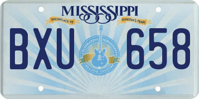 MS license plate BXU658