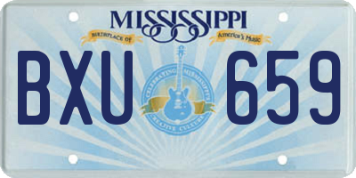 MS license plate BXU659
