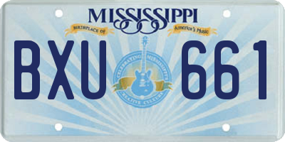 MS license plate BXU661
