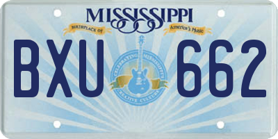 MS license plate BXU662