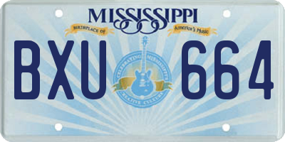 MS license plate BXU664
