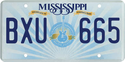 MS license plate BXU665