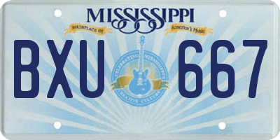 MS license plate BXU667
