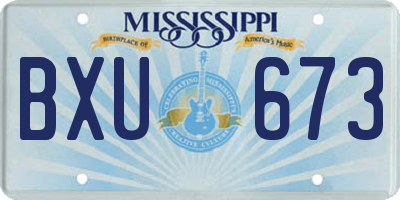 MS license plate BXU673