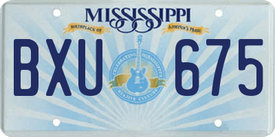 MS license plate BXU675